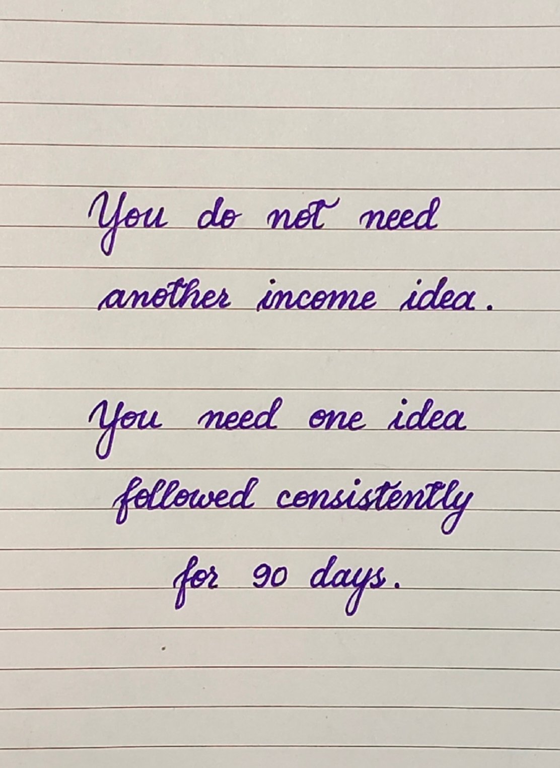 Handwritten Ink Income Lab quote